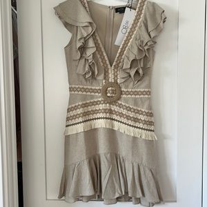 Patbo Fringe & Jute Trim Mini Dress